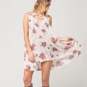 Free People Tree Swing Sleeveless Tunic Dress | Pink & Purple Floral | Women’s S